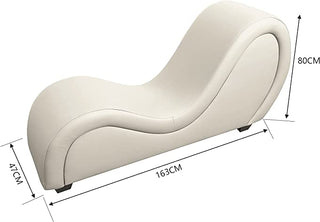 ANDOV Sex Chair Tantra Sofa Seat Sex Furniture Chaise Bed Kama Sutra Yoga Positions Stretching Relaxation Erotic Couple Gifts for Adults PU Leather,  White
