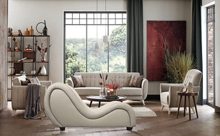 ANDOV Sex Chair Tantra Sofa Seat Sex Furniture Chaise Bed Kama Sutra Yoga Positions Stretching Relaxation Erotic Couple Gifts for Adults PU Leather,  White