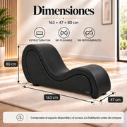 ANDOV Chaise longue curva – Negro