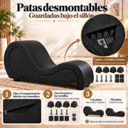 ANDOV Chaise longue curva – Negro