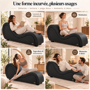 ANDOV Chaise longue incurvée – Noir