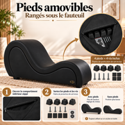 ANDOV Chaise longue incurvée – Noir