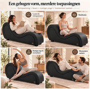 ANDOV gebogen chaise longue – zwart