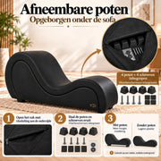 ANDOV gebogen chaise longue – zwart