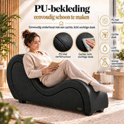ANDOV gebogen chaise longue – zwart