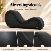 ANDOV gebogen chaise longue – zwart