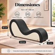 ANDOV Chaise longue curva – Negro y blanco