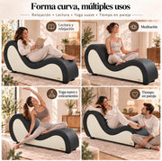 ANDOV Chaise longue curva – Negro y blanco