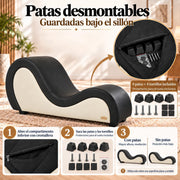 ANDOV Chaise longue curva – Negro y blanco
