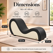 ANDOV Chaise longue incurvée – Noir et blanc