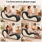ANDOV Chaise longue incurvée – Noir et blanc