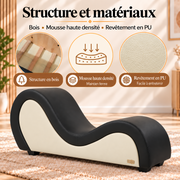 ANDOV Chaise longue incurvée – Noir et blanc