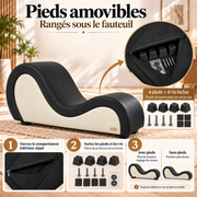 ANDOV Chaise longue incurvée – Noir et blanc