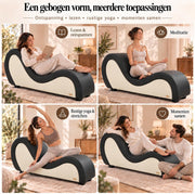ANDOV gebogen chaise longue – zwart en wit