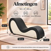 ANDOV gebogen chaise longue – zwart en wit