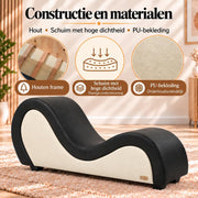 ANDOV gebogen chaise longue – zwart en wit