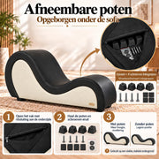 ANDOV gebogen chaise longue – zwart en wit