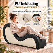 ANDOV gebogen chaise longue – zwart en wit