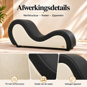 ANDOV gebogen chaise longue – zwart en wit