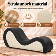 ANDOV svängd schäslong – svart och vit