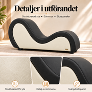 ANDOV svängd schäslong – svart och vit