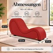 ANDOV Geschwungene Lounge-Liege – Rot