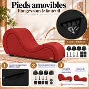 ANDOV Chaise longue incurvée – Rouge
