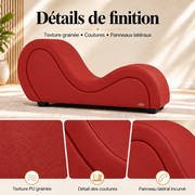 ANDOV Chaise longue incurvée – Rouge