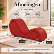 ANDOV gebogen chaise longue – rood