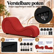 ANDOV gebogen chaise longue – rood