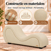 ANDOV gebogen chaise longue – wit