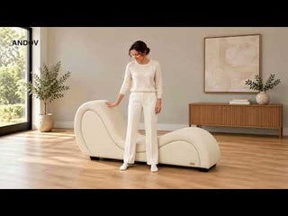 ANDOV AV014 white lounge chair – details and dimensions (French)