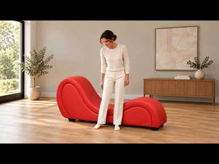 ANDOV AV055 red lounge chair – details and dimensions (French)