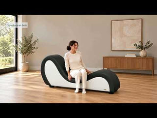 ANDOV AV01415 black and white lounge chair – details and dimensions (French)